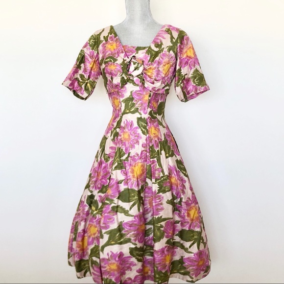 1950s 50s Vintage 2-Piece Floral Dress from Berlin - Picture 4 of 16